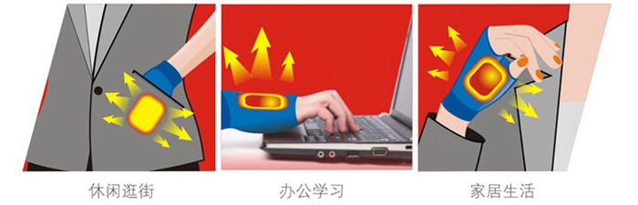 彩虹暖身貼適用于上網(wǎng)打字、外出旅行、手口袋、長(zhǎng)期久坐，手部保暖。