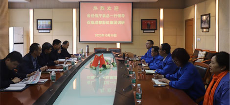 熱烈歡迎省經(jīng)信廳袁冰總經(jīng)濟(jì)師一行蒞臨彩虹集團(tuán)調(diào)研